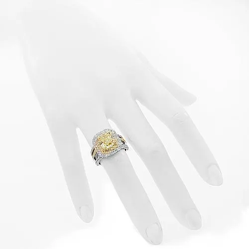14K White Solid Gold Diamond Engagement Ring 4.27 Ctw