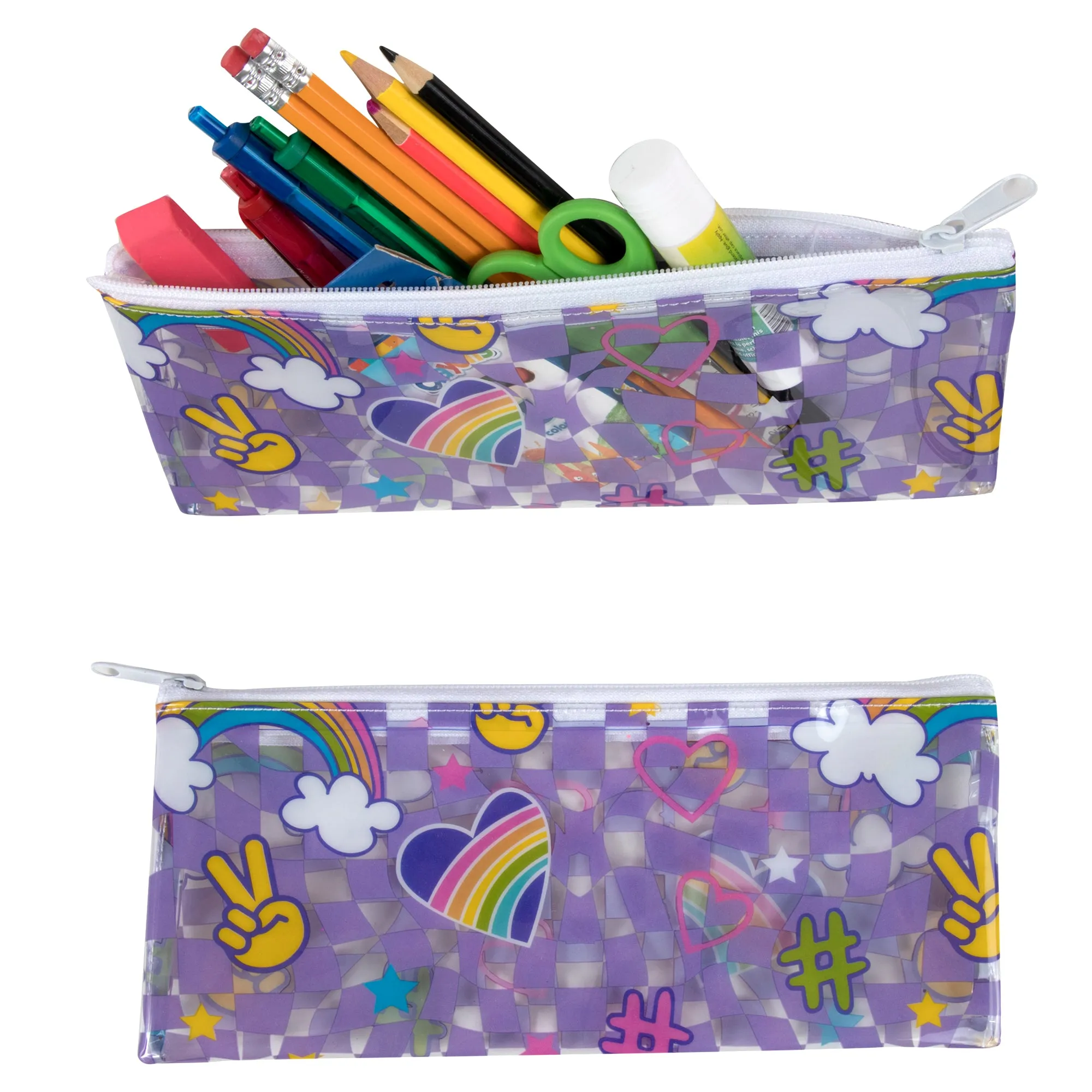 17-inch Printed Rainbow Backpack w Matching Pencil Case