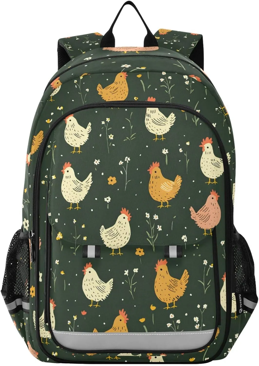 ALAZA Hen Meadow Green Chicken Laptop Backpack Purse for Women Men School Bag 17 Inch Bookbag Student Boys Girls Travel Casual Daypack