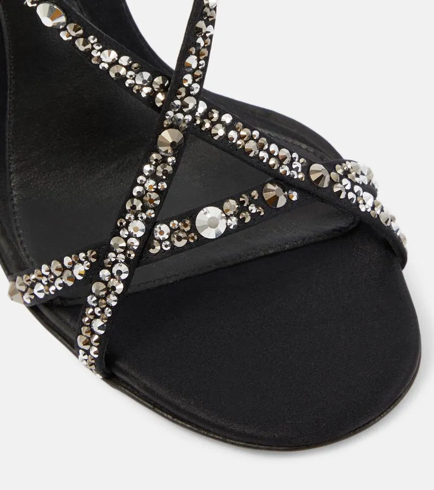 Alexander McQueen Twisted Armadillo embellished satin sandals