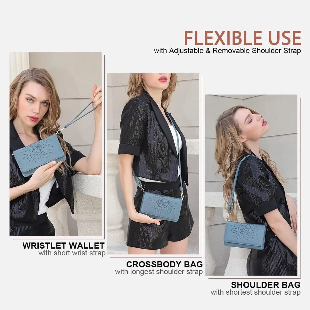 APHISON Crossbody Bags For Women,Wristlet Wallet Phone Purse Shoulder handbags Multi-Function Small RFID Clutch Card Holder