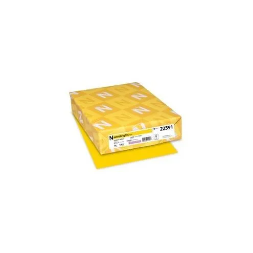 Astrobrights Laser, Inkjet Print Colored Paper - 30% Recycled - Letter - 8 1/2" x 11" - 24 lb Basis Weight - Smooth - 500 / Ream - Sunburst Yellow