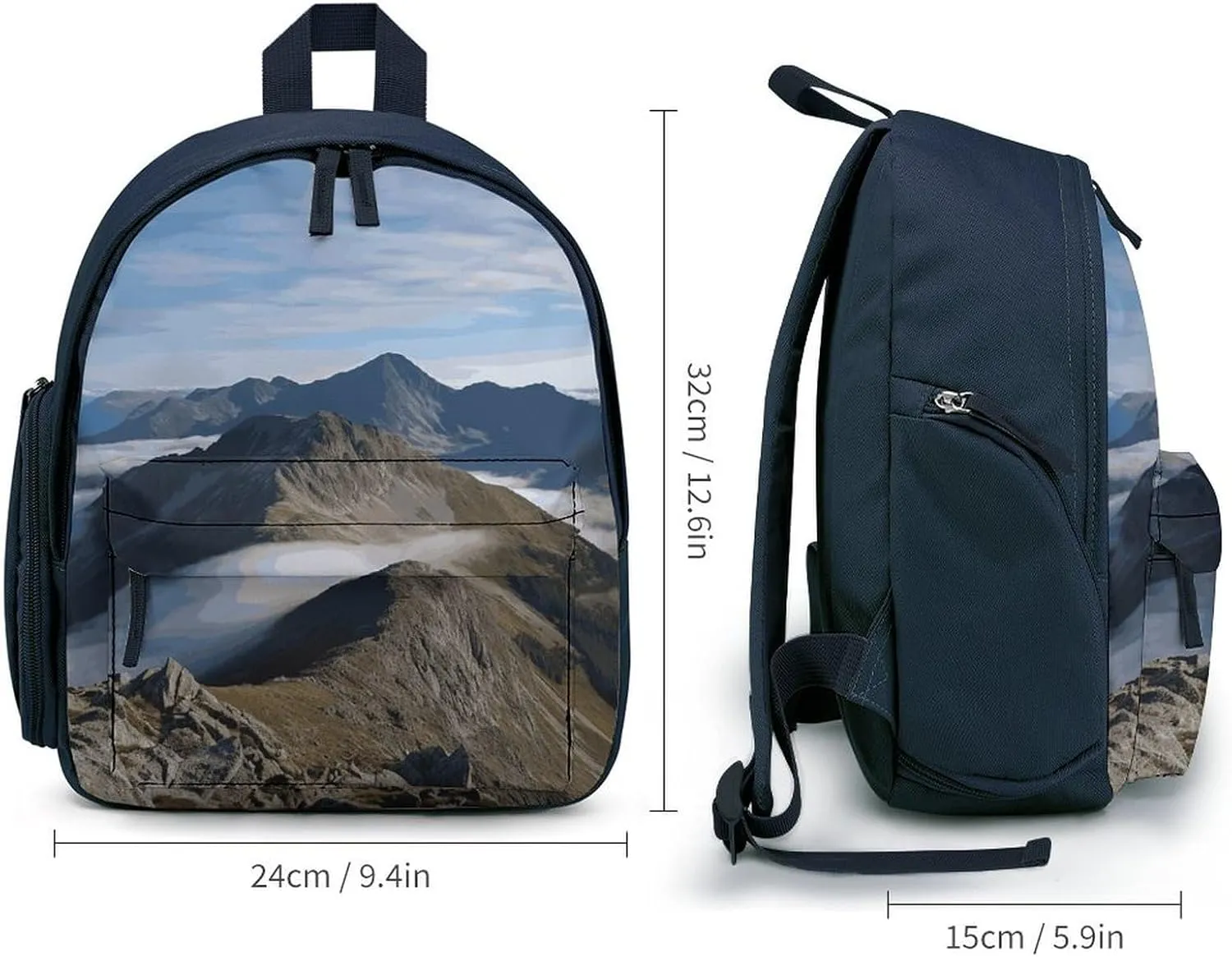 Backpack for Men Women Summits And Ridges Laptop Backpack Lightweight Casual Bookbag for Business Hiking (blue-style)