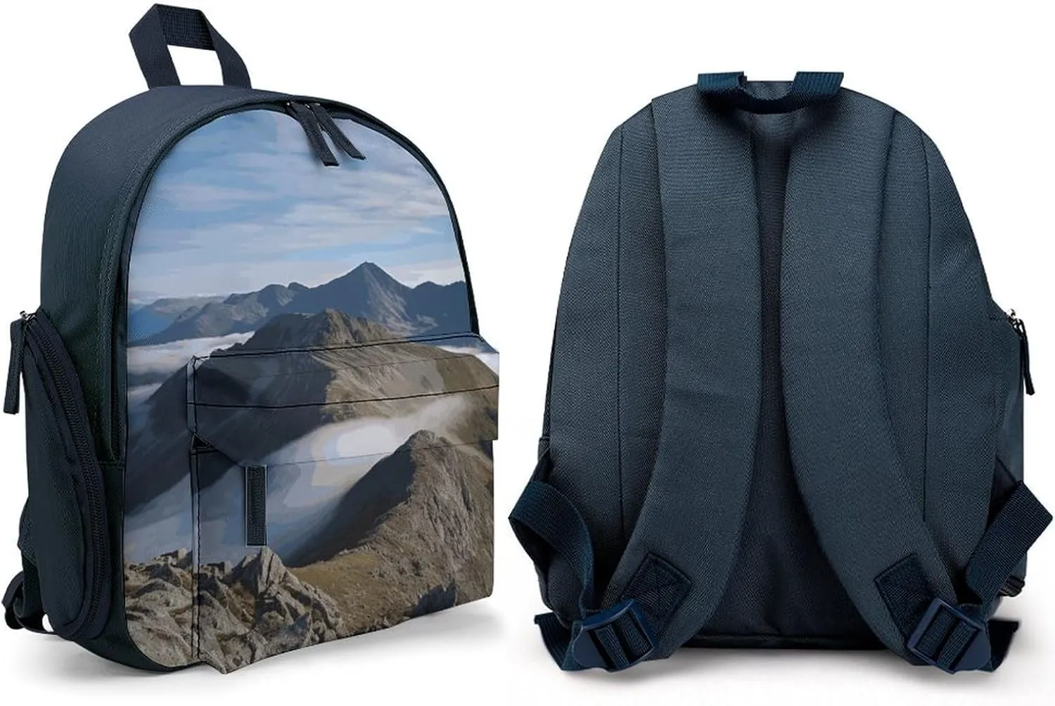 Backpack for Men Women Summits And Ridges Laptop Backpack Lightweight Casual Bookbag for Business Hiking (blue-style)