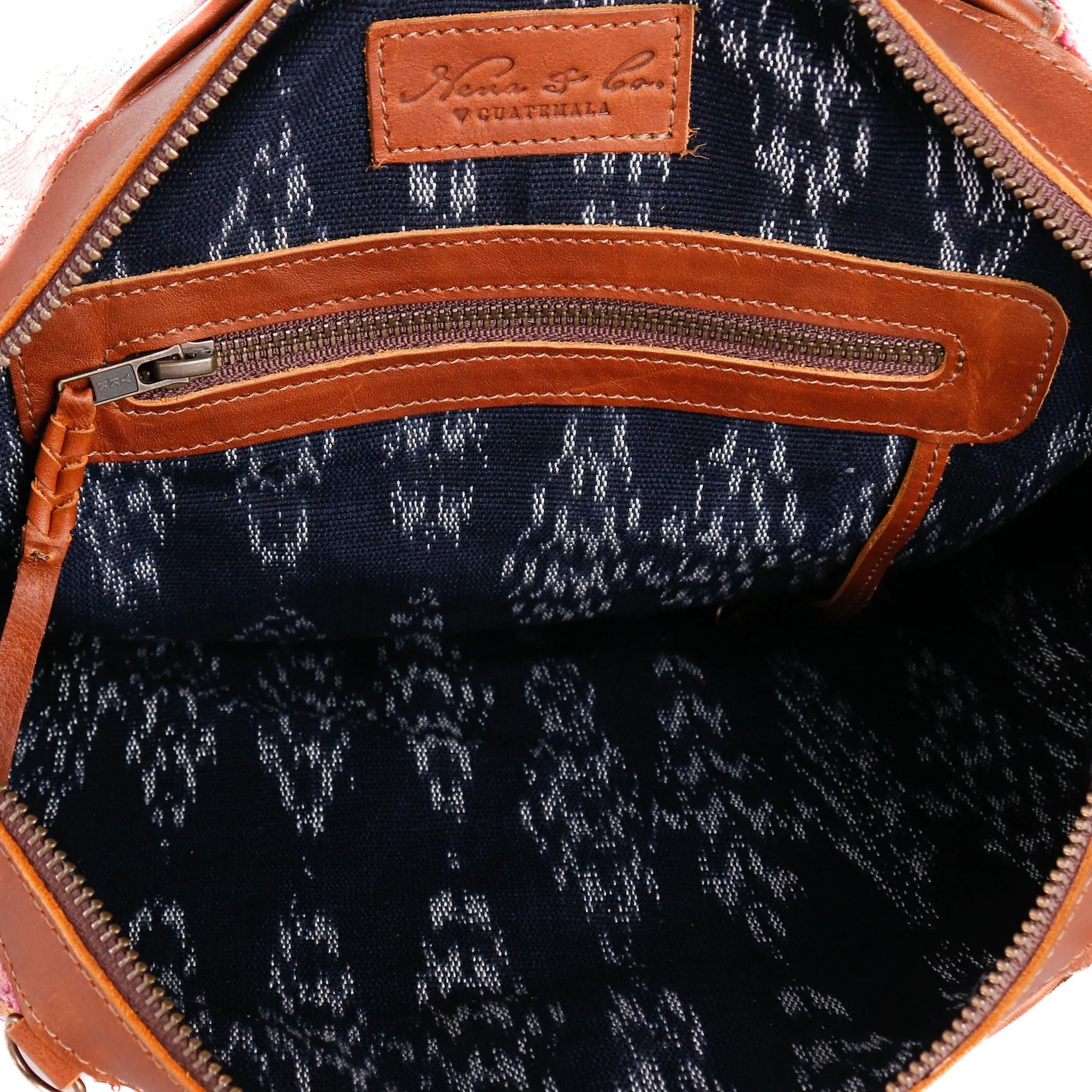 BEATRIZ CDB   CAMILA BACKPACK STRAP SET - OOAK HUIPIL - CAFE - NO. 11425