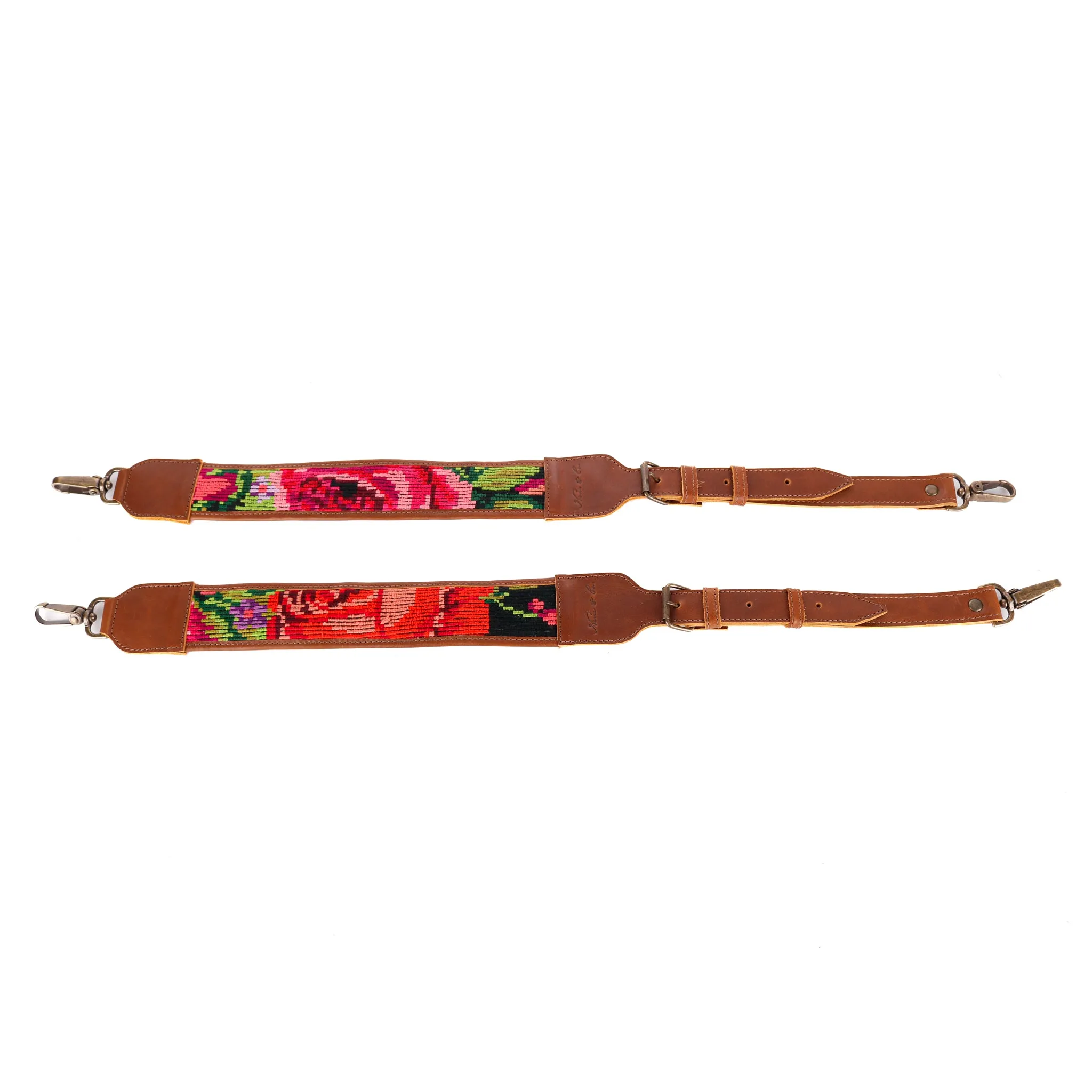 BEATRIZ CDB   CAMILA BACKPACK STRAP SET - OOAK HUIPIL - CAFE - NO. 11425