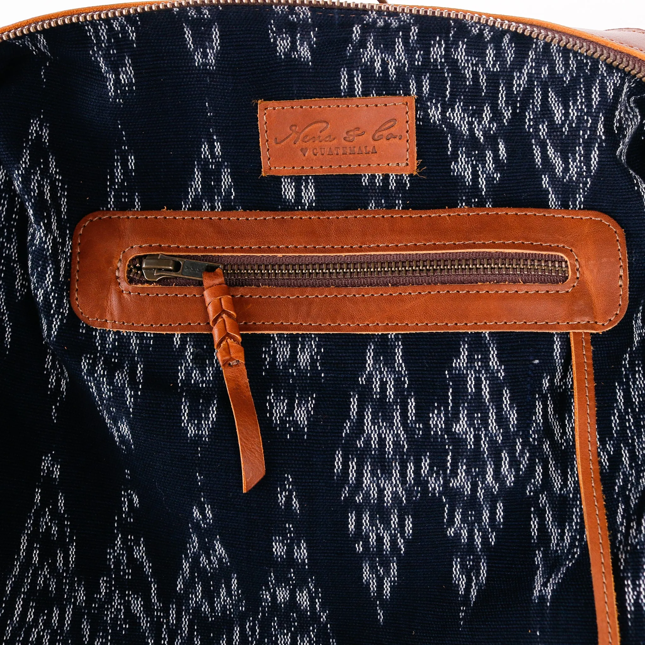 BEATRIZ CDB   CAMILA BACKPACK STRAP SET - OOAK HUIPIL - CAFE - NO. 11425
