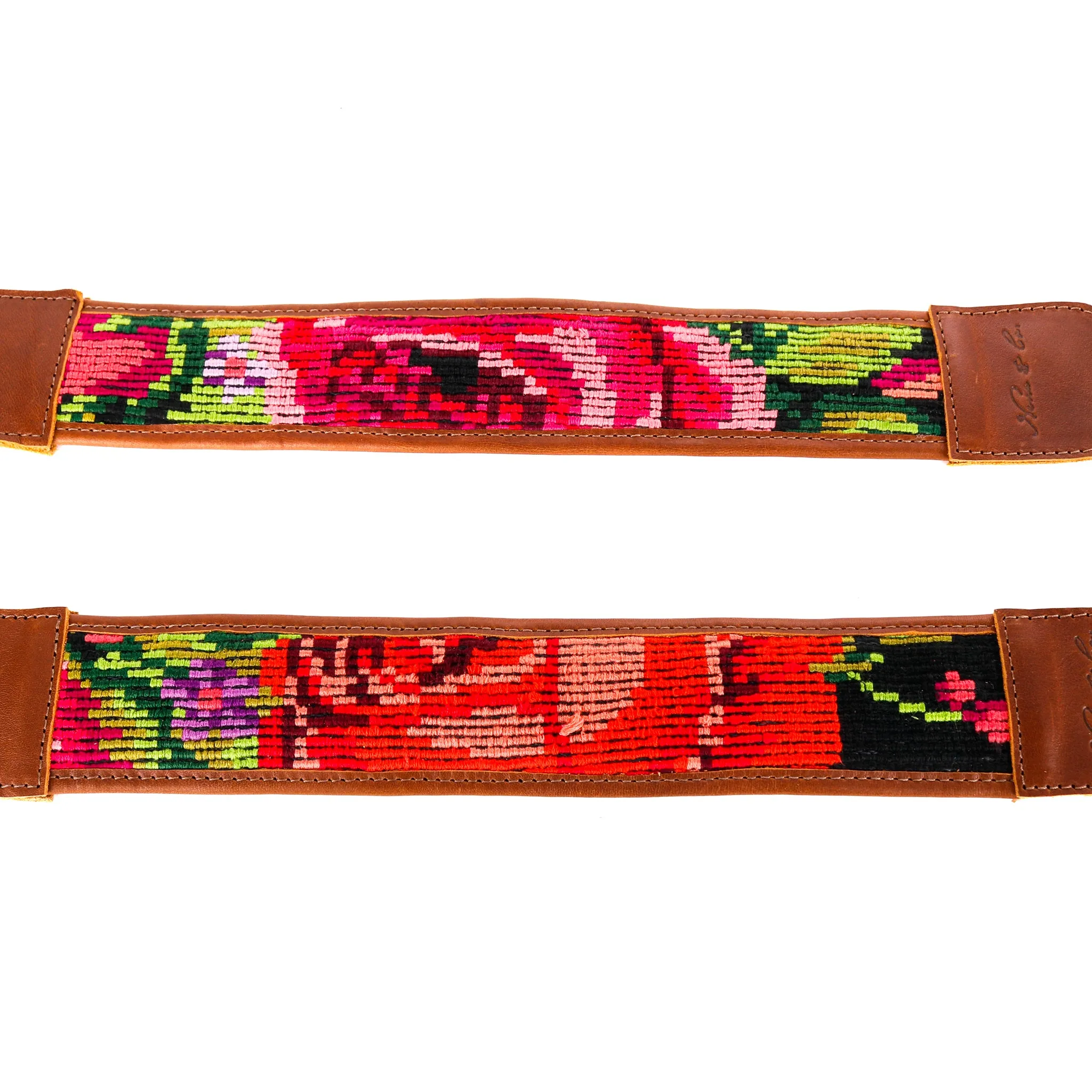 BEATRIZ CDB   CAMILA BACKPACK STRAP SET - OOAK HUIPIL - CAFE - NO. 11425