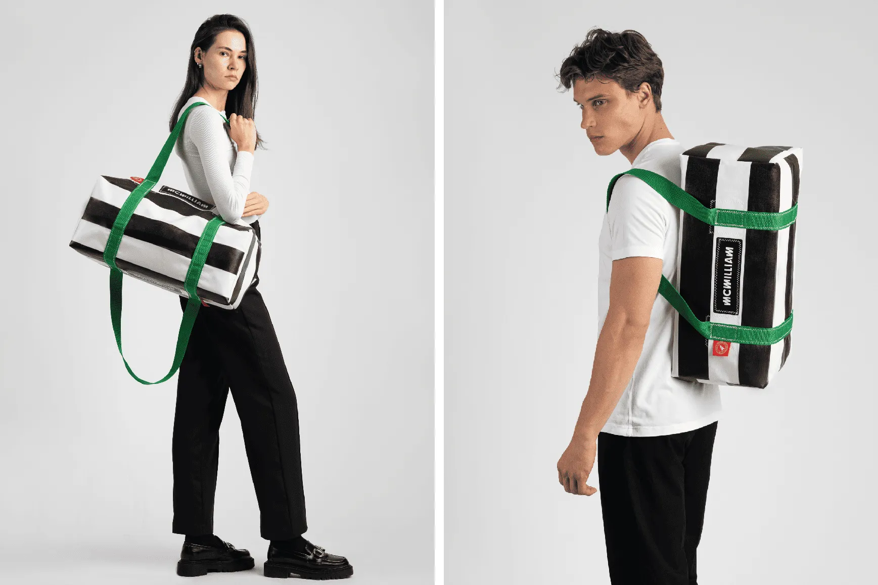 Black Small Holdall (30L) - Classic Stripe