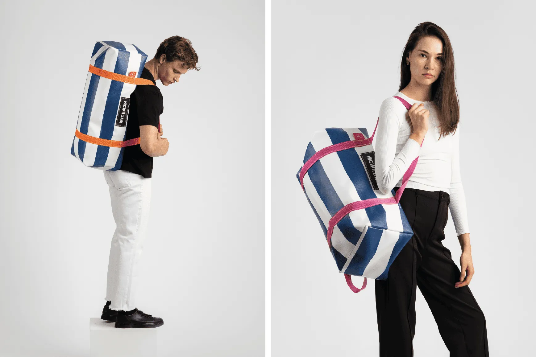 Blue Medium Holdall (42L) - Classic Stripe