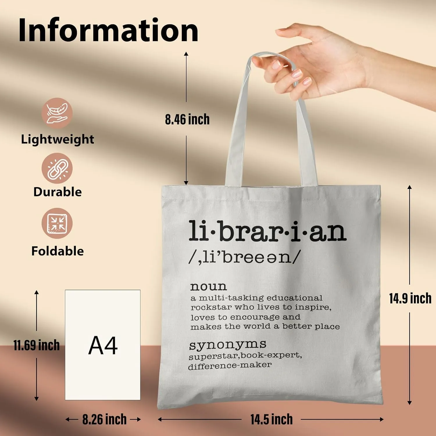 Book Canvas Tote Bag for Women Book Lovers,Reusable Shopping Bags Grocery Bags, Readers Bookworm Gift Ideas