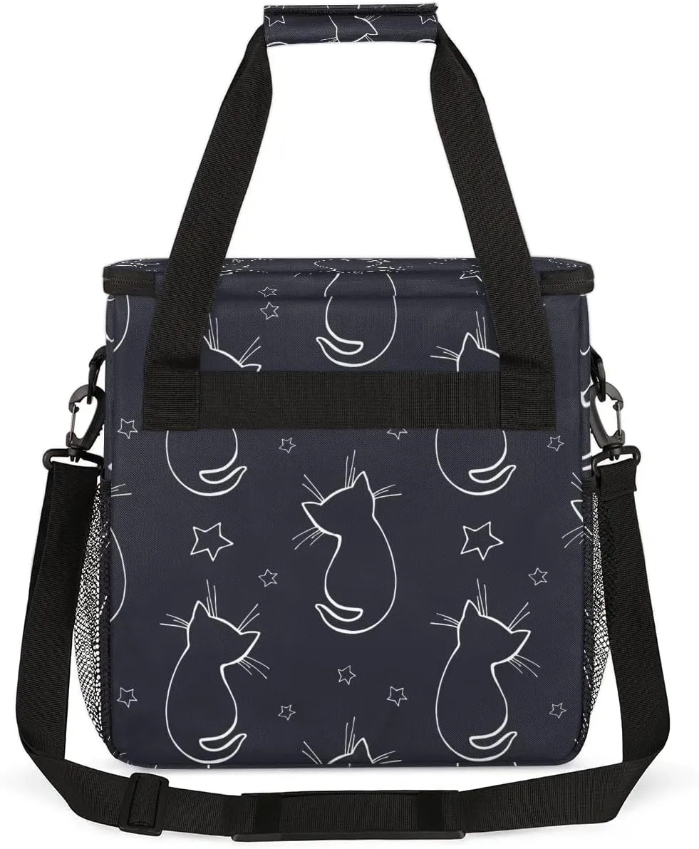 cat animal cartoon Coffee Maker Carring Bag Travel Carrying Storage Tote Bag Compatible with Keurig K-Mini or K-Mini Plus Portable Single Serve Coffee Brewer Case with Pockets for K-cup Pods
