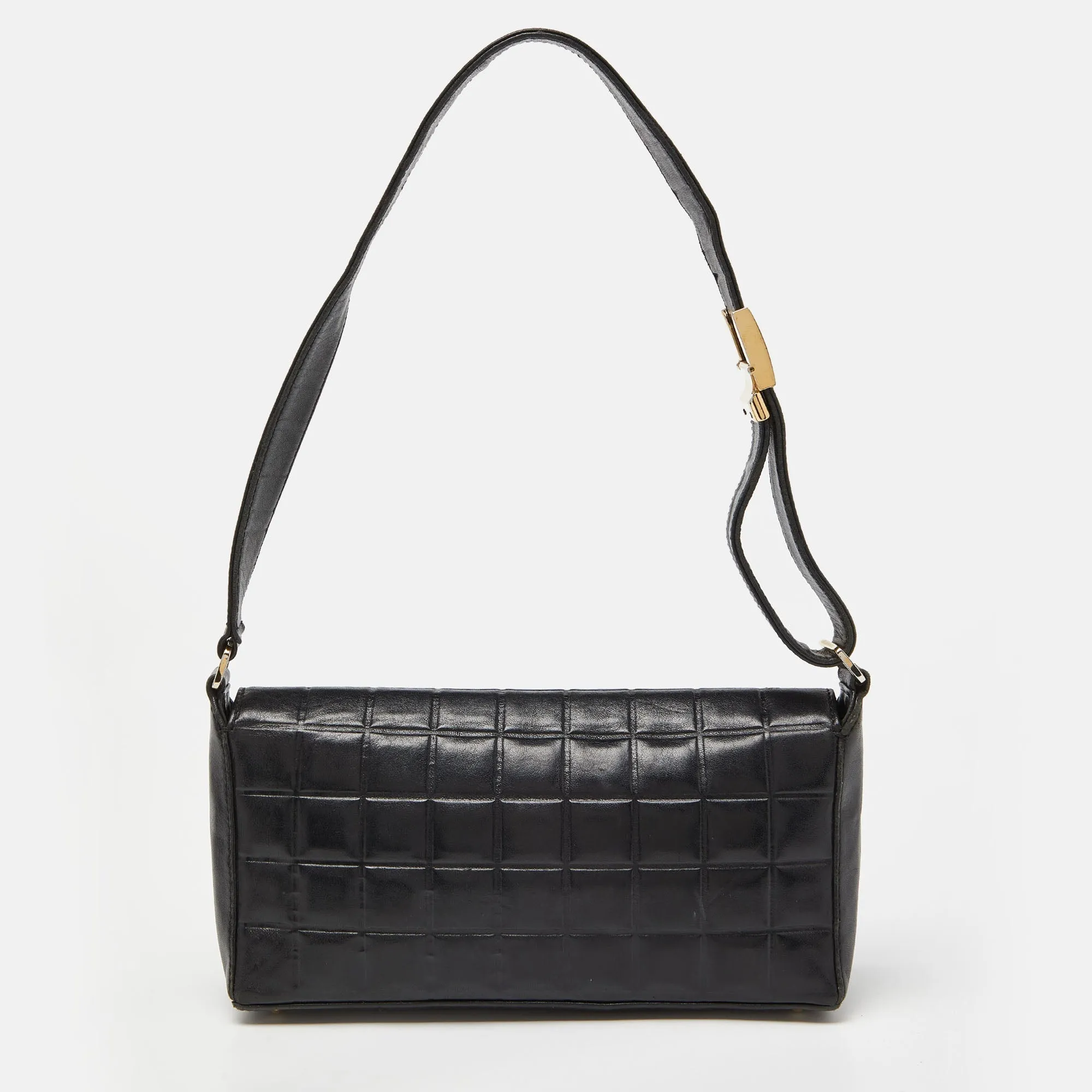 CHANEL Black Chocolate Bar Leather Bags Errita Flap Bag