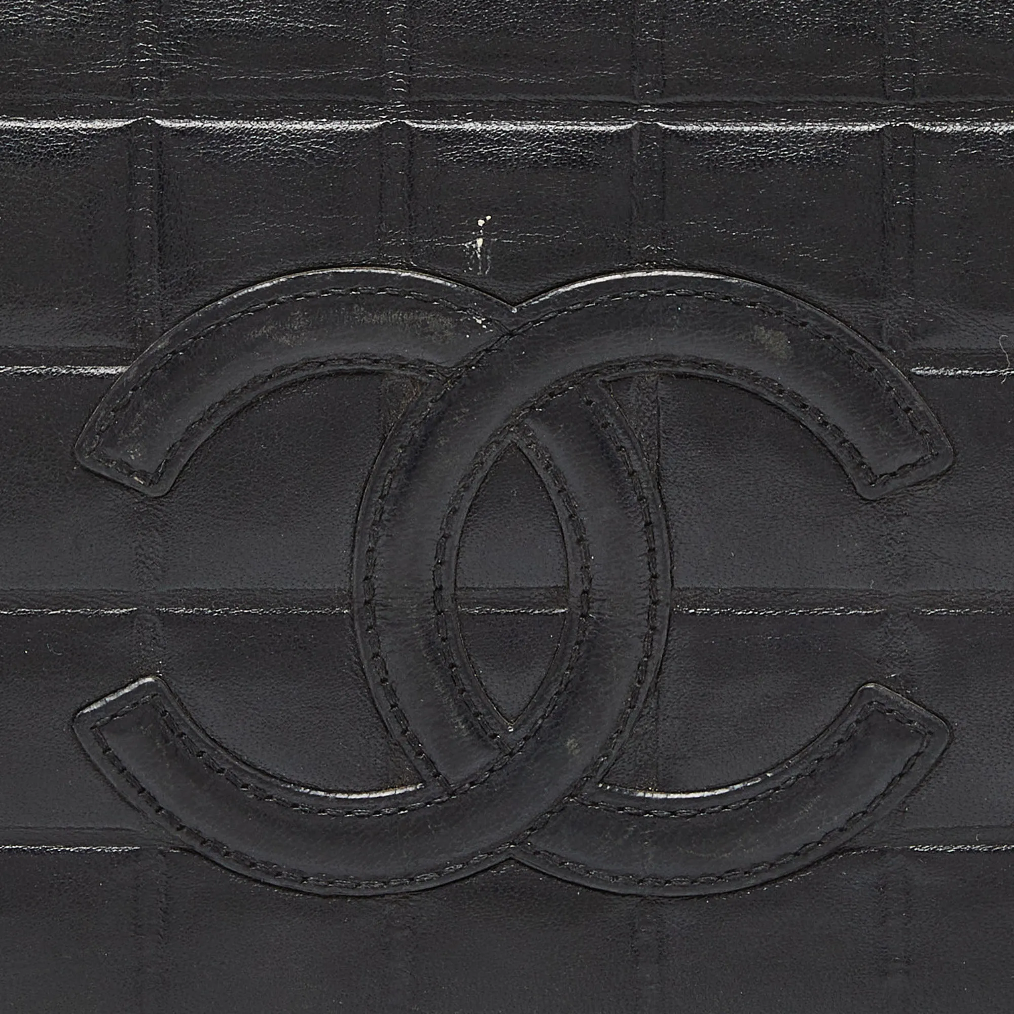 CHANEL Black Chocolate Bar Leather Bags Errita Flap Bag