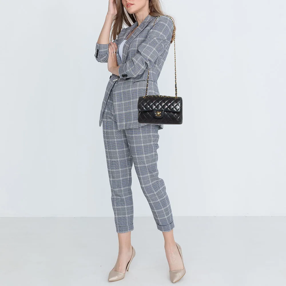 CHANEL Black Quilted Leather Small Classic Double New Bag