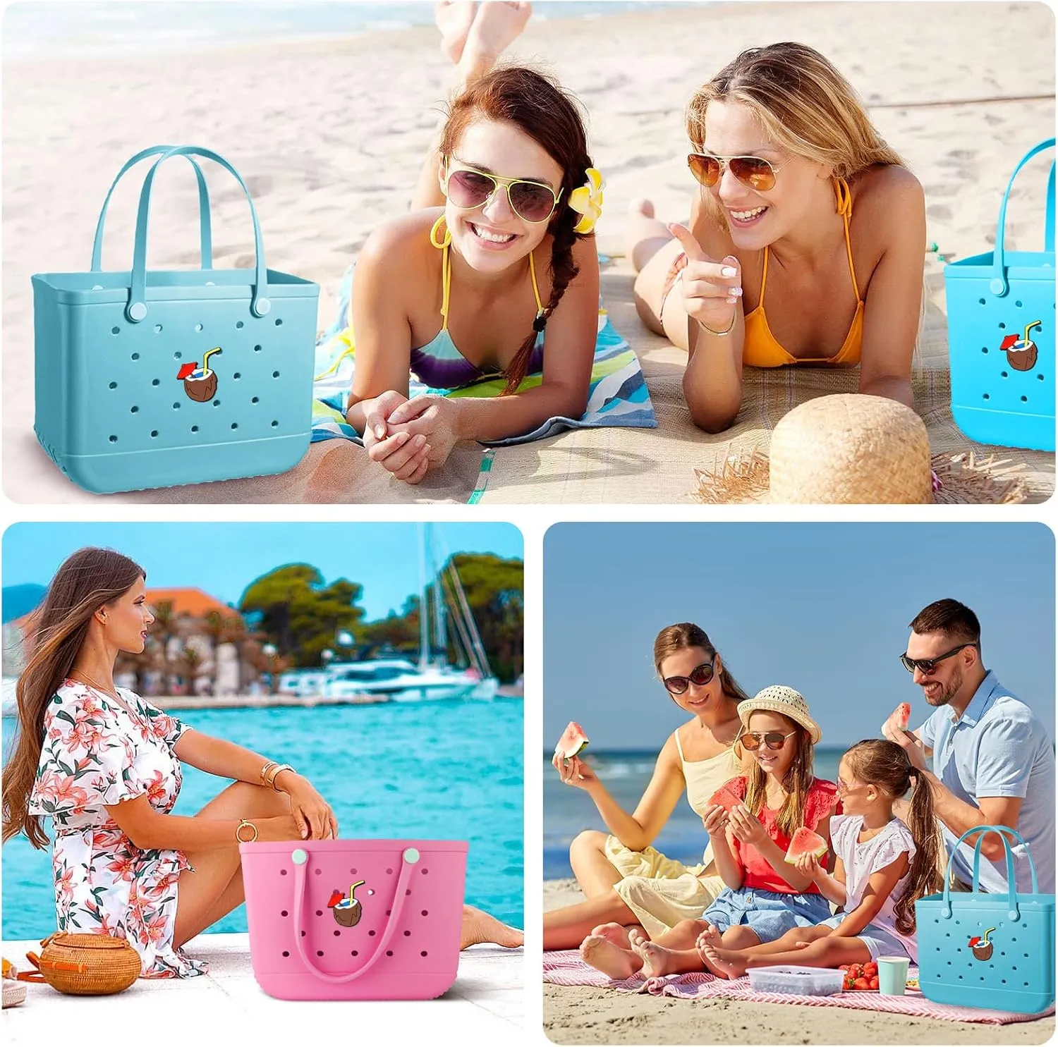 Charms for Bogg Bag, Accessories PVC Rubber Compatible, Decorative Charms for Handbag, Beach Tote