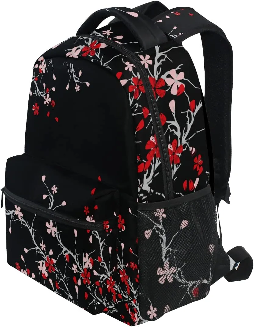 Cherry Blossom Flowers Backpacks School Backpack Lightweight Travel Laptop Bookbags Daypack for Men Women Kids