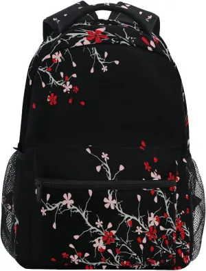 Cherry Blossom Flowers Backpacks School Backpack Lightweight Travel Laptop Bookbags Daypack for Men Women Kids
