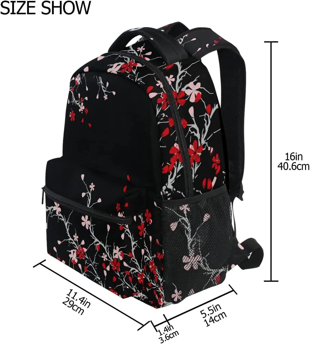 Cherry Blossom Flowers Backpacks School Backpack Lightweight Travel Laptop Bookbags Daypack for Men Women Kids