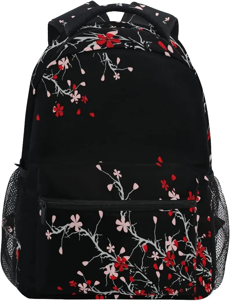 Cherry Blossom Flowers Backpacks School Backpack Lightweight Travel Laptop Bookbags Daypack for Men Women Kids