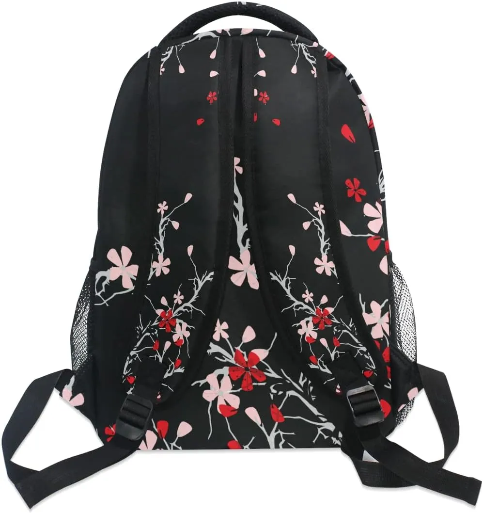 Cherry Blossom Flowers Backpacks School Backpack Lightweight Travel Laptop Bookbags Daypack for Men Women Kids