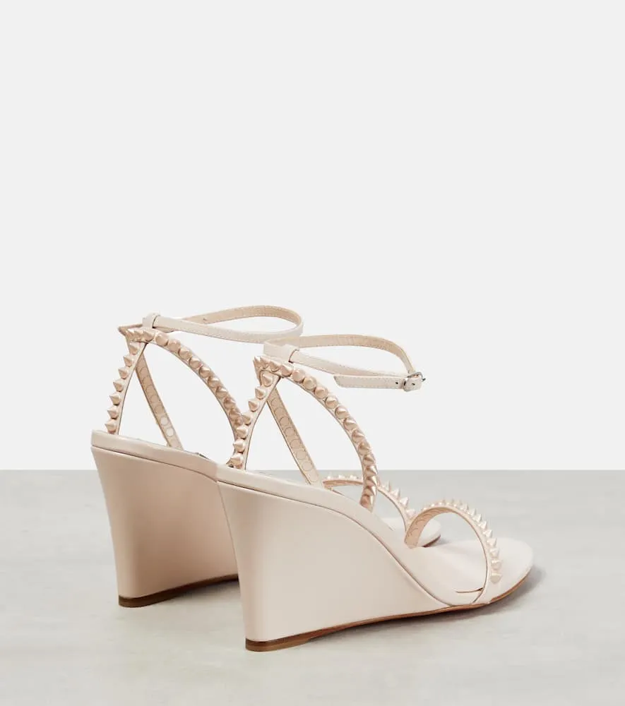 Christian Louboutin Embellished patent leather wedge sandals