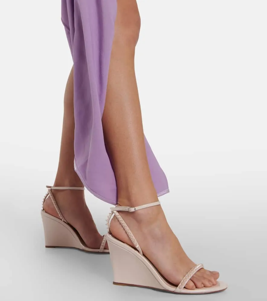 Christian Louboutin Embellished patent leather wedge sandals