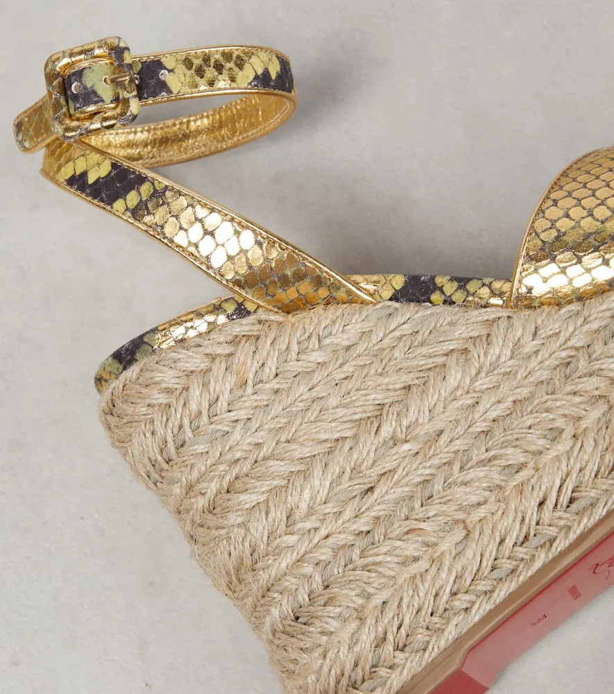Christian Louboutin Mariza snake-print leather espadrille wedges