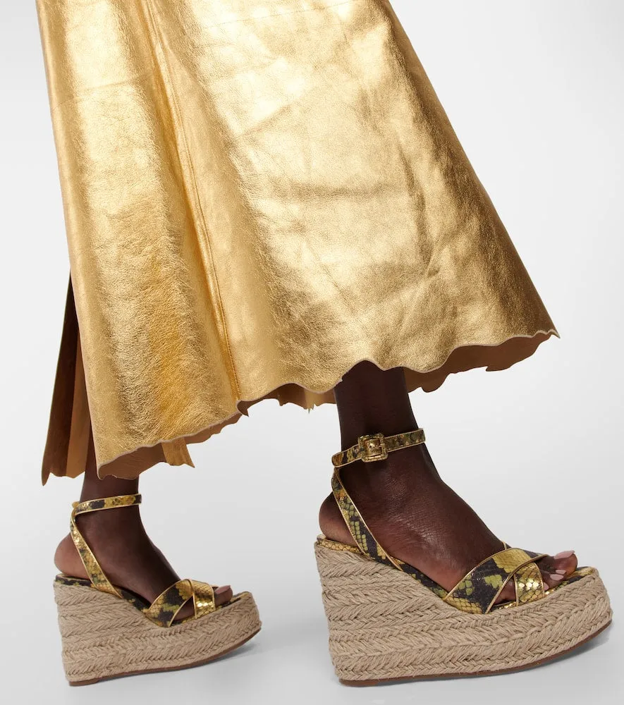 Christian Louboutin Mariza snake-print leather espadrille wedges