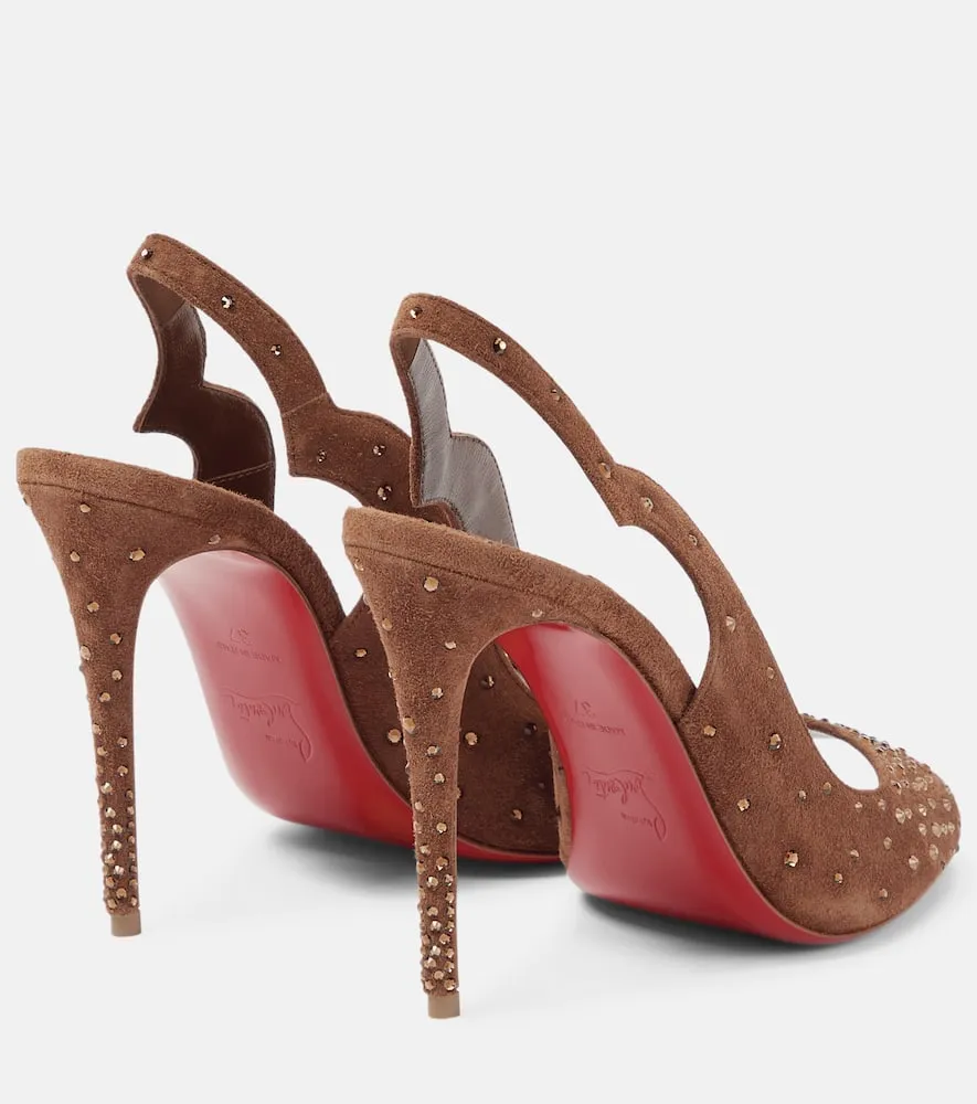 Christian Louboutin Nudes Degrachick suede sandals in brown