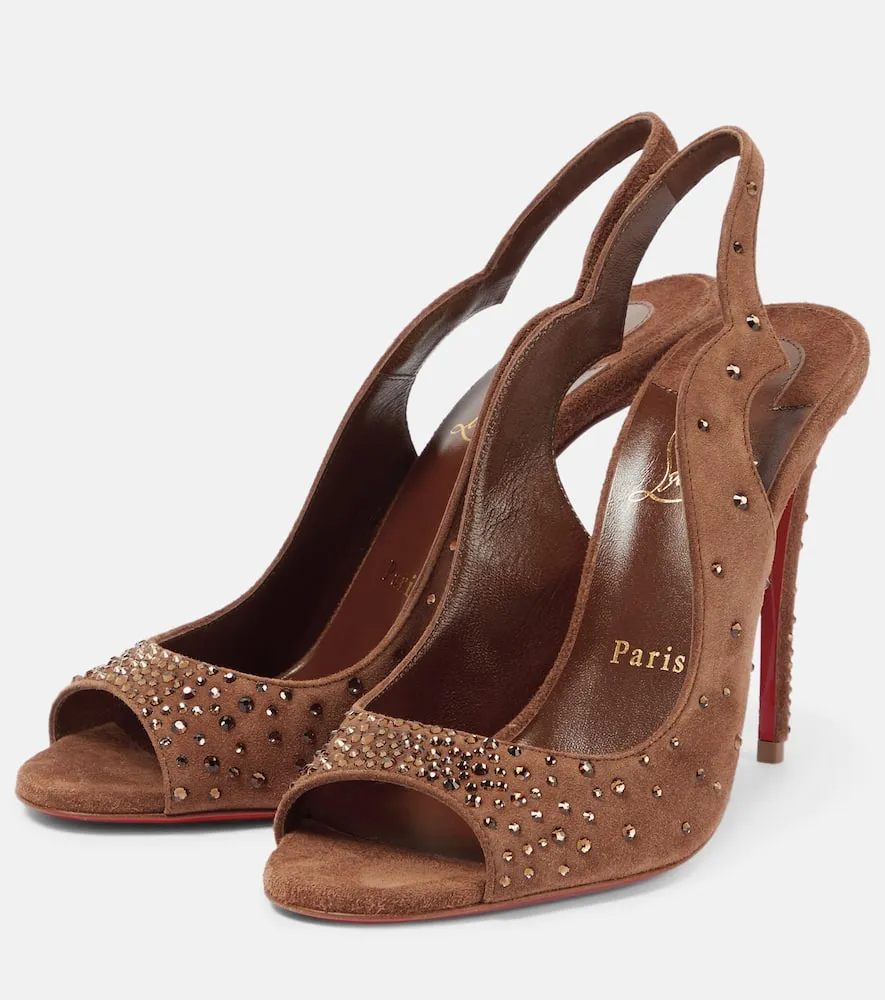 Christian Louboutin Nudes Degrachick suede sandals in brown