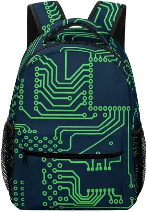 Circuit Board Pattern Unisex Backpack Casual Daypacks Lightweight Shoulders Bag for Camping Hiking Travel Gear