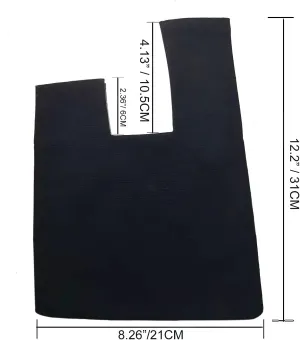 Cotton Canvas Plain Color Canvas Wrist Wristlet Handbag Sleeve Knot Pouch Portable Purse Tote Gift Bag