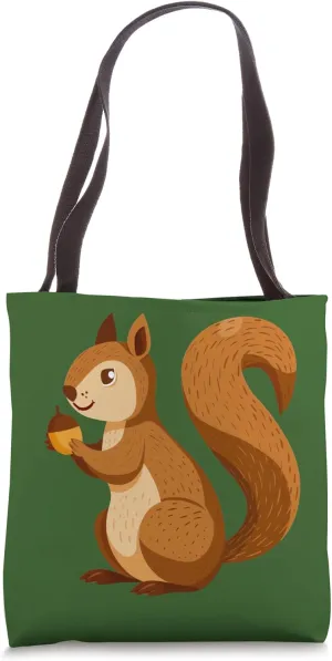 Cute Squirrel Holding An Acorn - Acorn Squirrel Tote Bag