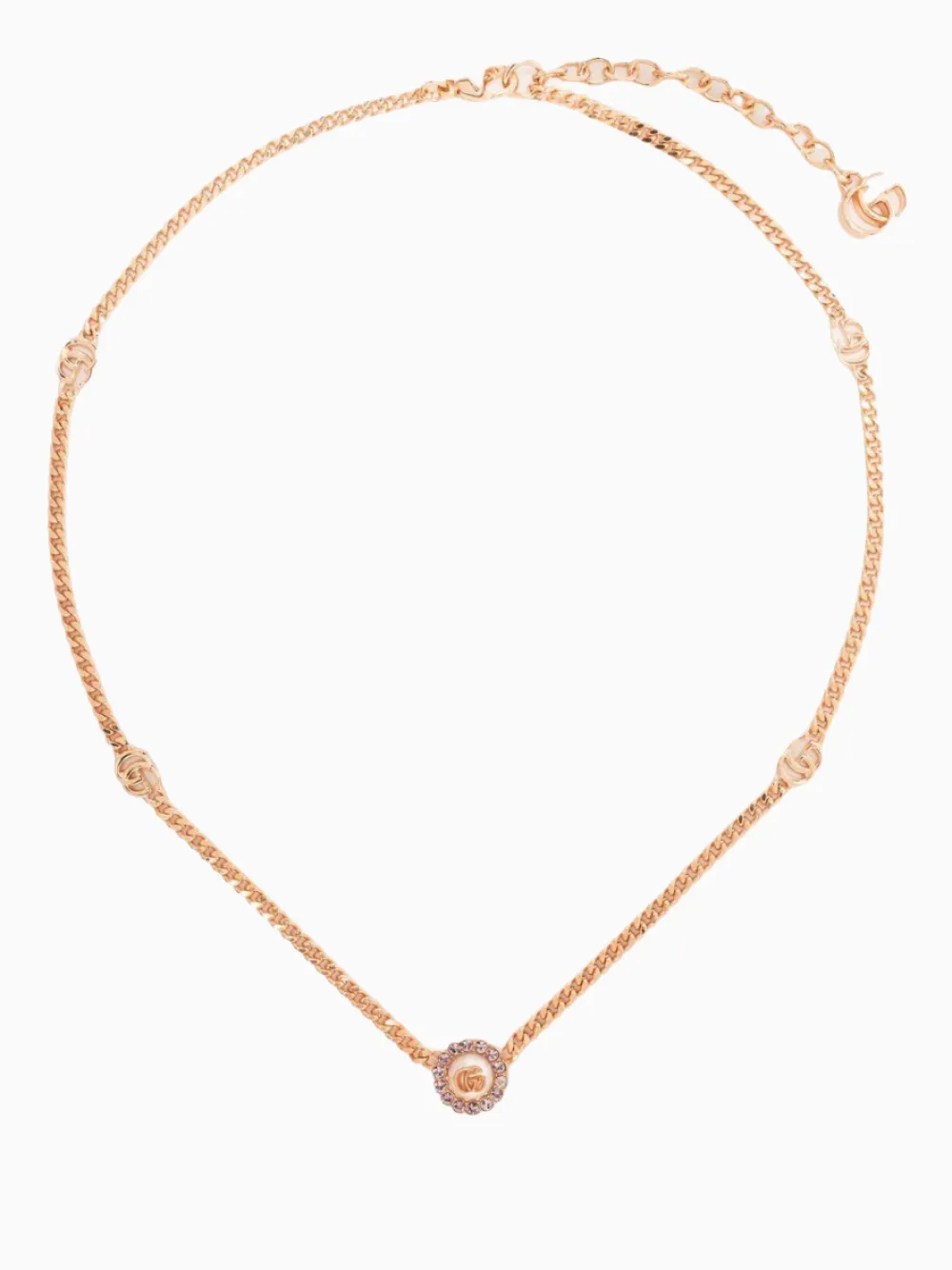 Double G crystal-embellished necklace