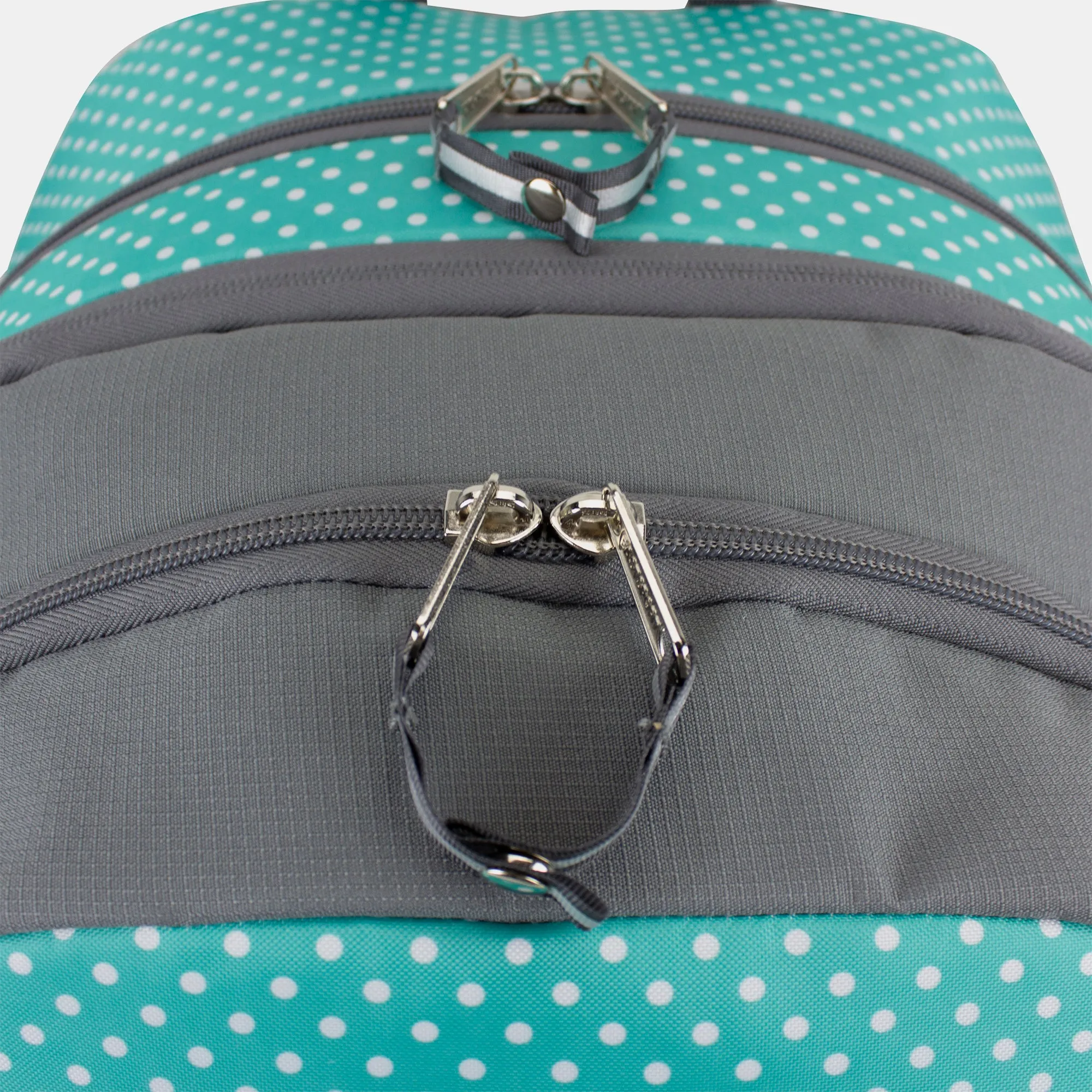 Eastsport Oversized Expandable Backpack with Removable Easy Wash Bag Dots Aqua Grey