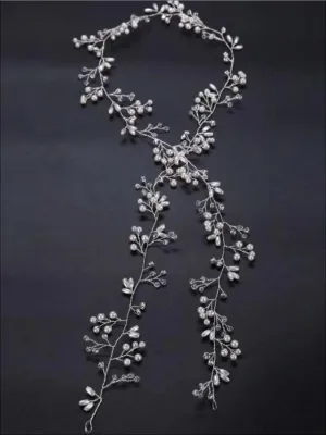 Girls Crystal and Pearl Embellished Sugar Plum Fairy Hairpiece