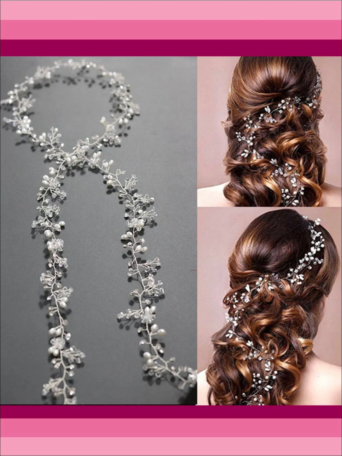 Girls Crystal and Pearl Embellished Sugar Plum Fairy Hairpiece