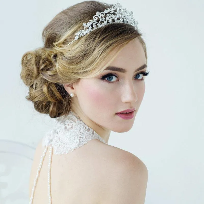 Gold Bridal Tiara with Swarovski Crystals, 7245