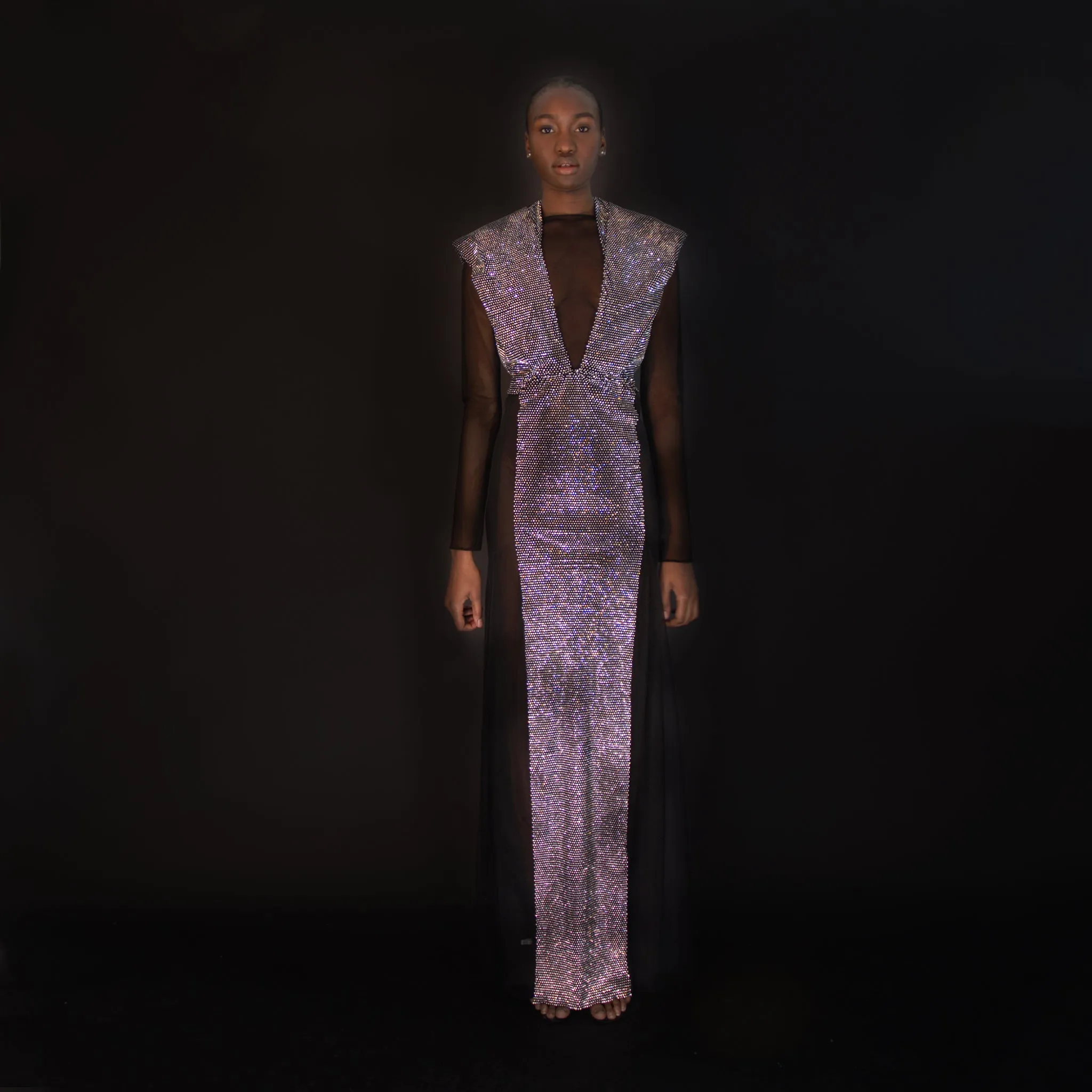 Jones Crystal Hooded Dress