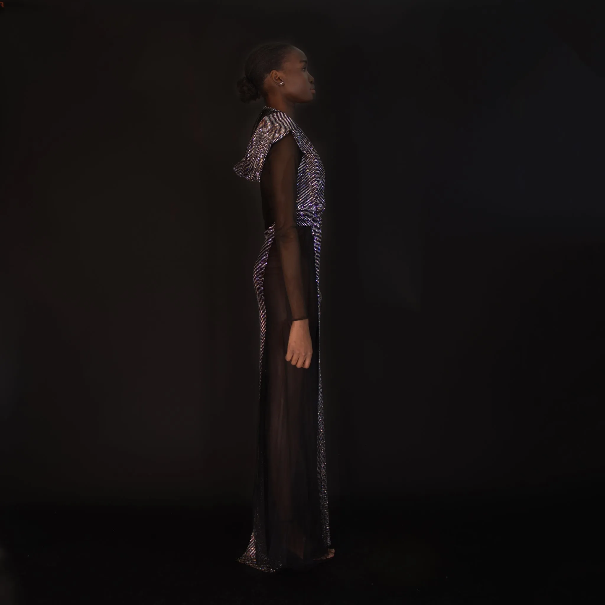 Jones Crystal Hooded Dress