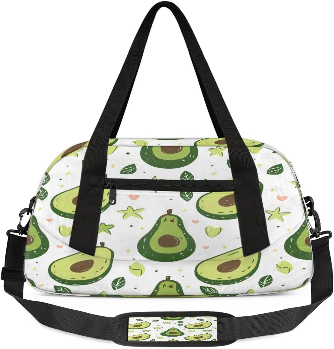 Kids Gym Bag with Adjustable Shoulder Strap, Farmhouse Rustic Nature Fruit Avocado Green Boys & Girls Travel Sport Duffle Bag School for Overnight Travel Bag