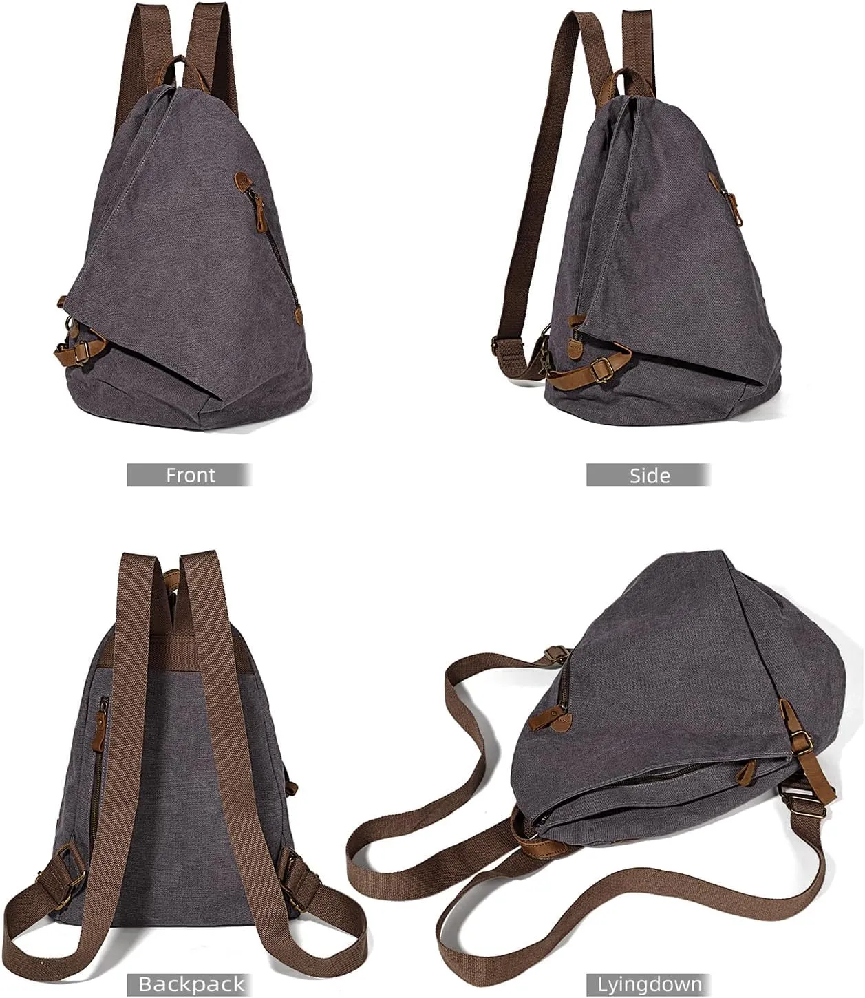 KL928 Canvas Vintage Backpack  Large Casual Daypack Outdoor Travel Rucksack Hiking Backpacks for Men Women