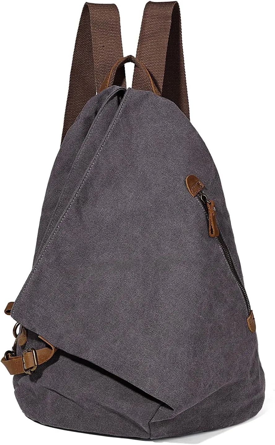 KL928 Canvas Vintage Backpack  Large Casual Daypack Outdoor Travel Rucksack Hiking Backpacks for Men Women