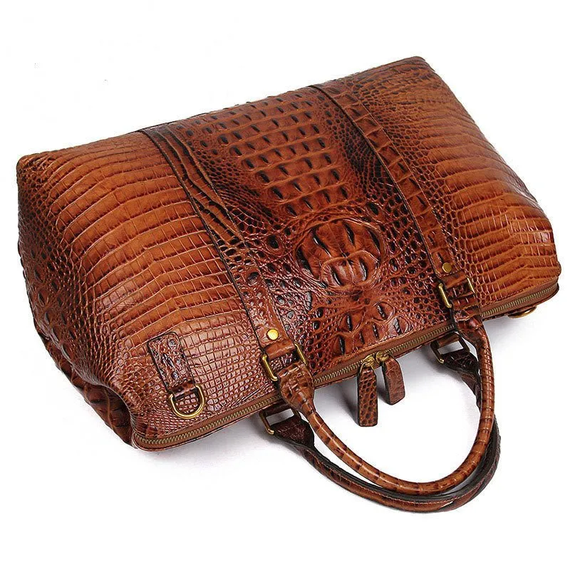 Leather Duffle Weekend Travel Bag For Men