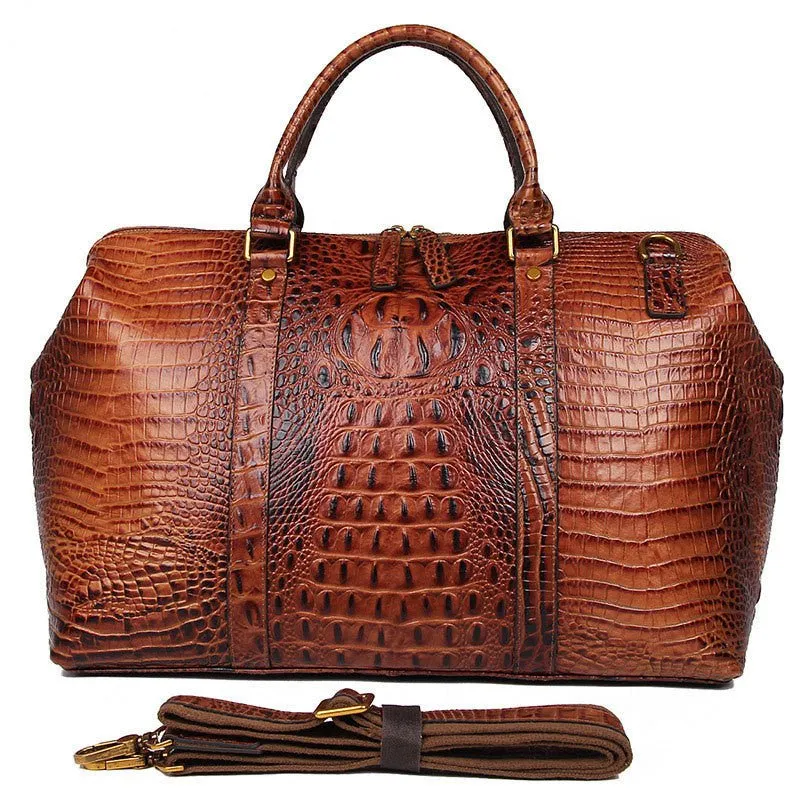 Leather Duffle Weekend Travel Bag For Men