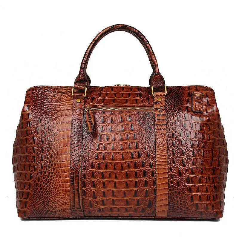 Leather Duffle Weekend Travel Bag For Men