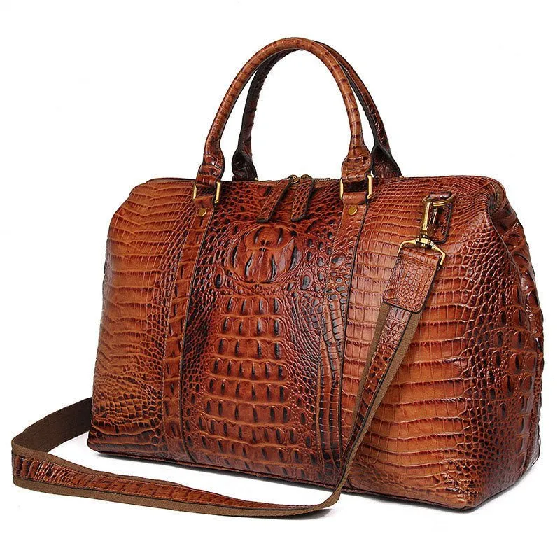 Leather Duffle Weekend Travel Bag For Men