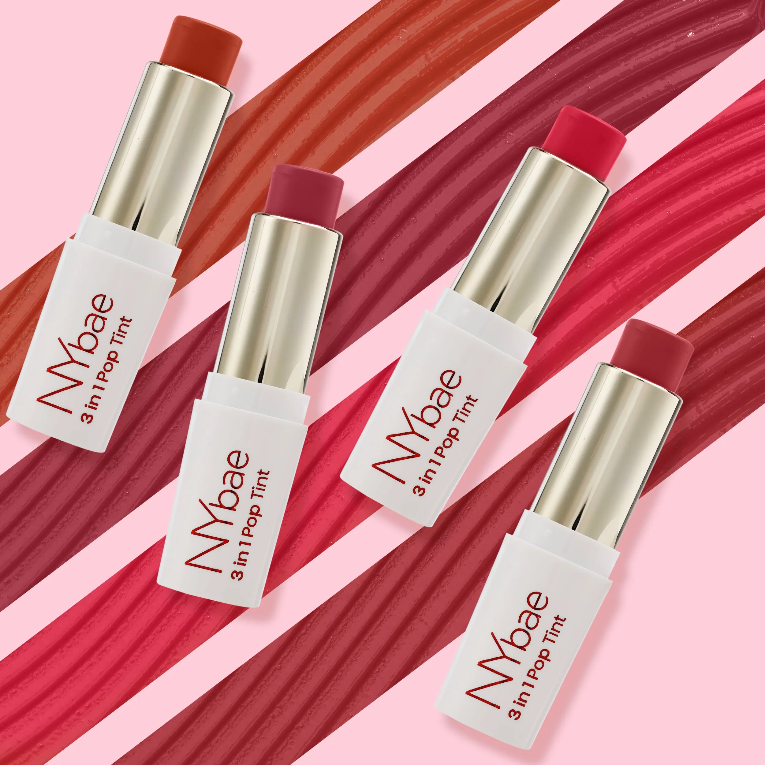 NY Bae 3 in 1 Pop Tint | Eyeshadow | Blush | Lip & Cheek Tint | Korean Beauty | Dewy Finish | K- beauty | Lipstick | Lip Balm - Pink Punch 07 (4.5g)
