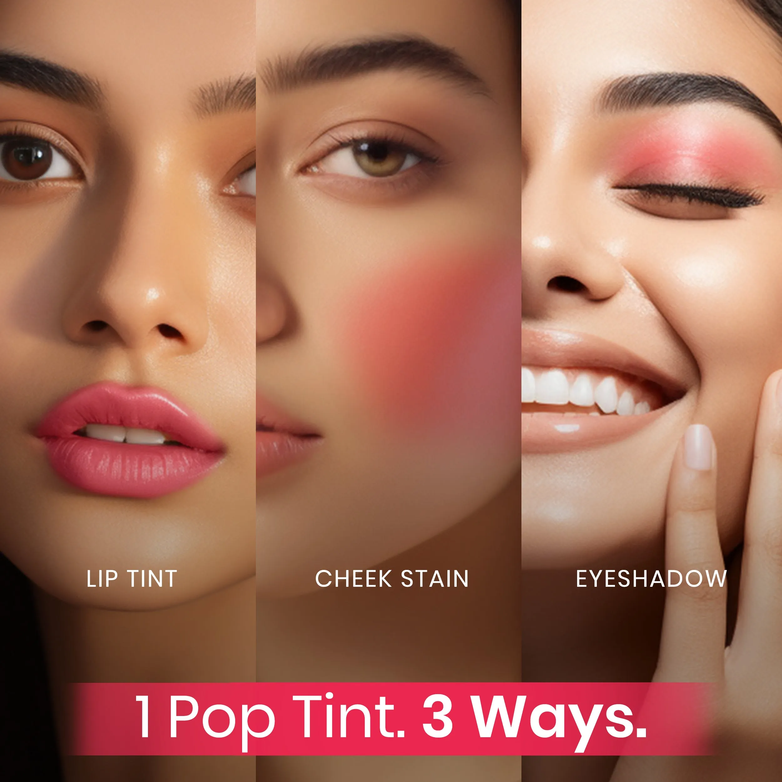 NY Bae 3 in 1 Pop Tint | Eyeshadow | Blush | Lip & Cheek Tint | Korean Beauty | Dewy Finish | K- beauty | Lipstick | Lip Balm - Pink Punch 07 (4.5g)